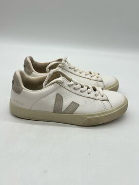 Veja Campo Women’s Sz 9 White Natural Leather Casual Lace Up Sneakers Shoes.